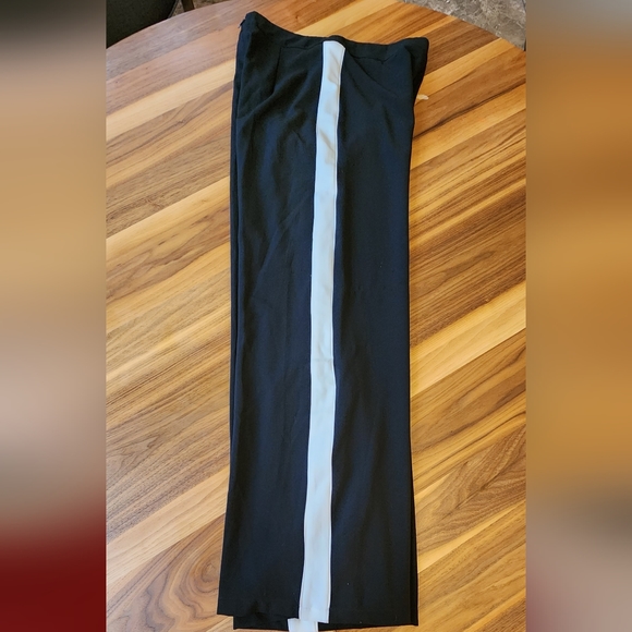 Ella Blue Womens Black Dress Pants with White Stripe, Size L, Good Condition - Picture 4 of 4